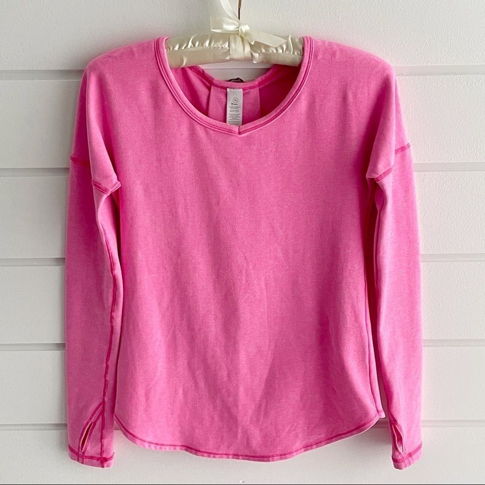 Ivivva By Lululemon Pink Mindful Moments Long Sleeve Tee Top Size 10